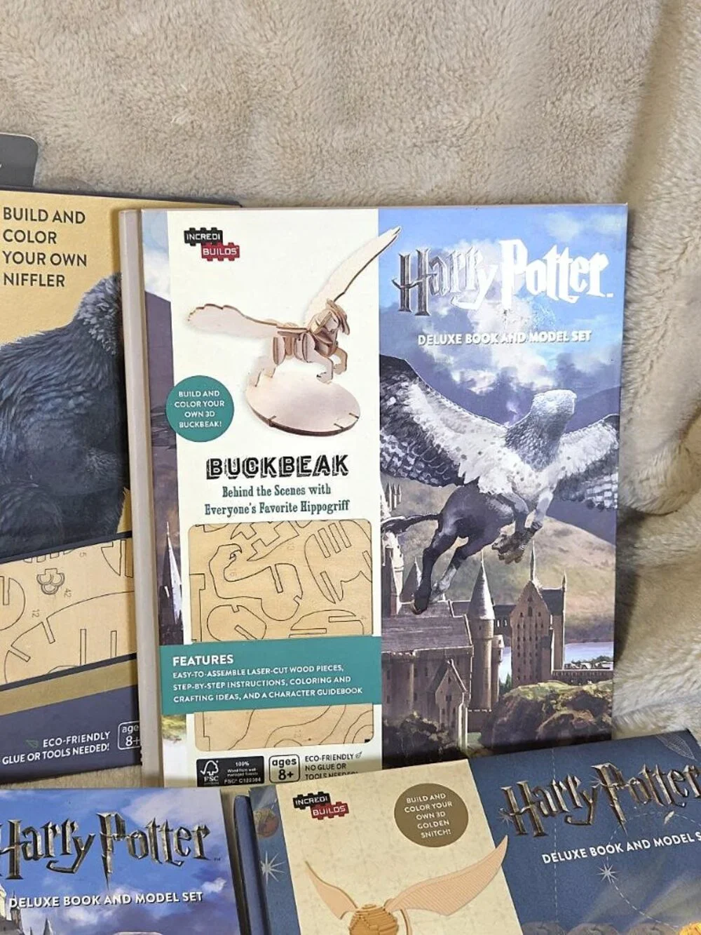x4 Harry Potter Incredi Builds 3D Wooden Puzzles Dobby Niffler Snitch MINT #F